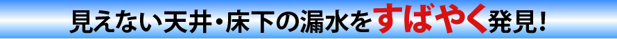 見えない天井・床下の漏水をすばやく発見！